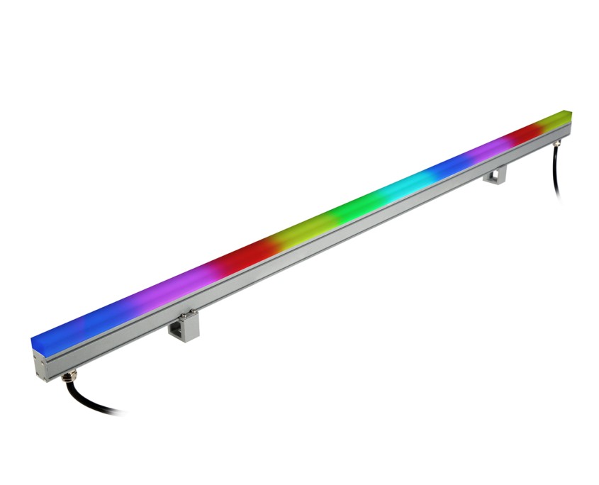 Direct View Linear LED Fixtures RGB for Media Facades with PMMA Diffuser W18MM