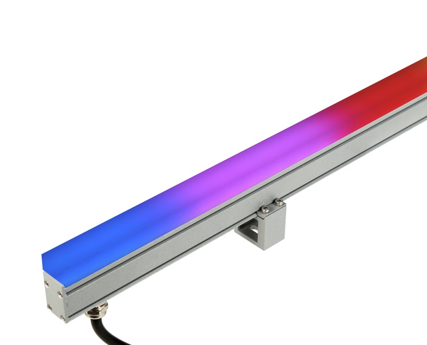 Direct View Linear LED Fixtures RGB for Media Facades with PMMA Diffuser W18MM