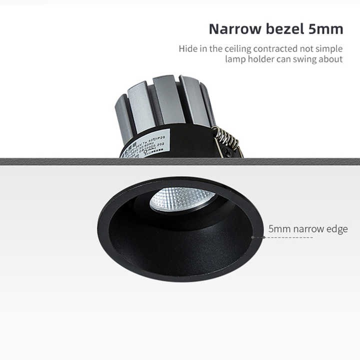 Adjustable Round Ceiling Recessed Led Spotlight 5W 7W 9W 12W Black White 