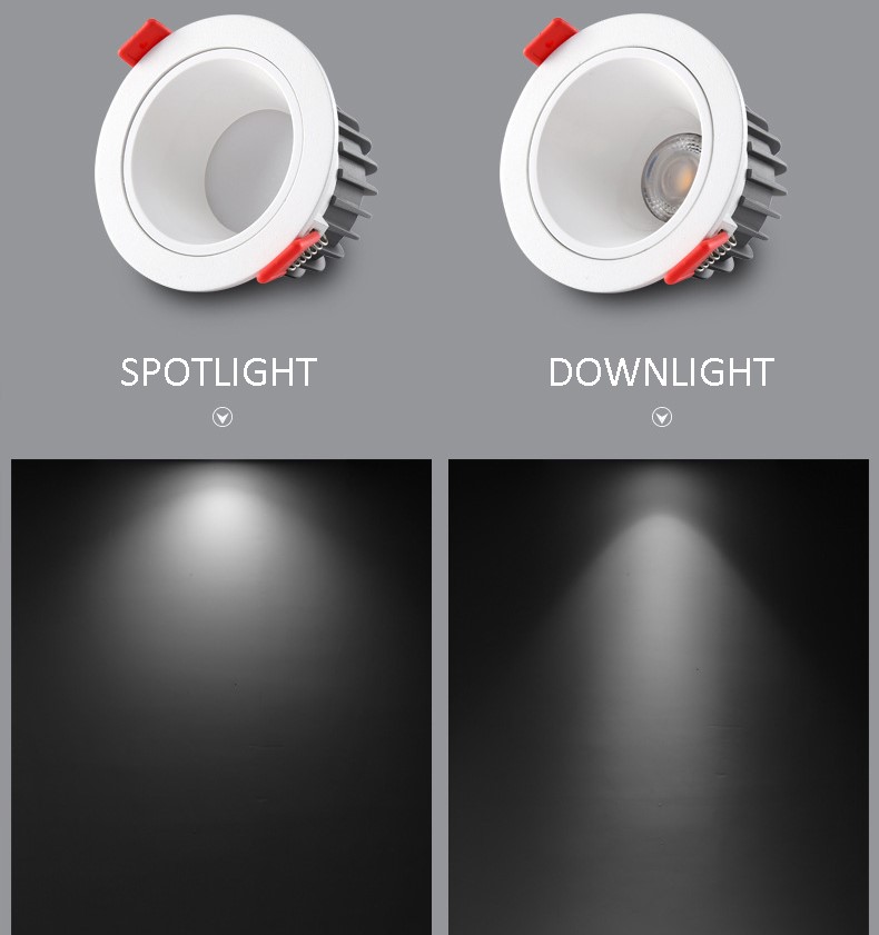 LED spotlight waterproof downlight bathroom toilet kitchen bath hotel recessed anti-flare Glare ceiling light