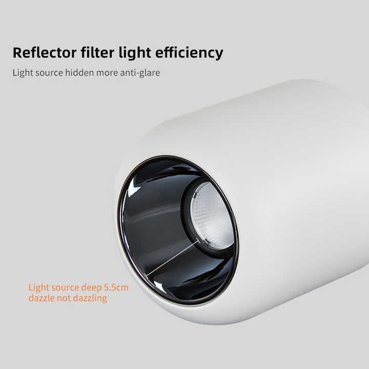 Surface mounted downlight deep anti-glare spotlight recessed hotel ceiling bucket light 7W 12W 