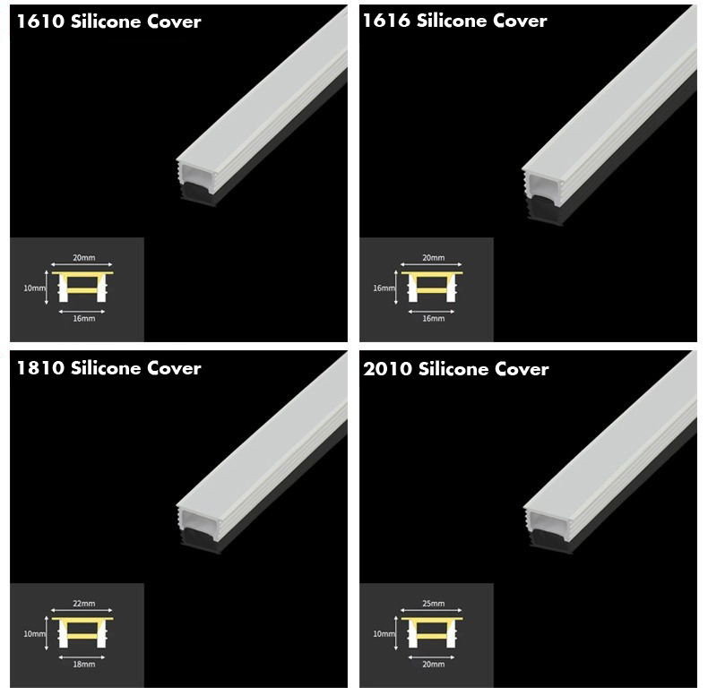 LED Neon Flex Silicone Body Cover Recessed